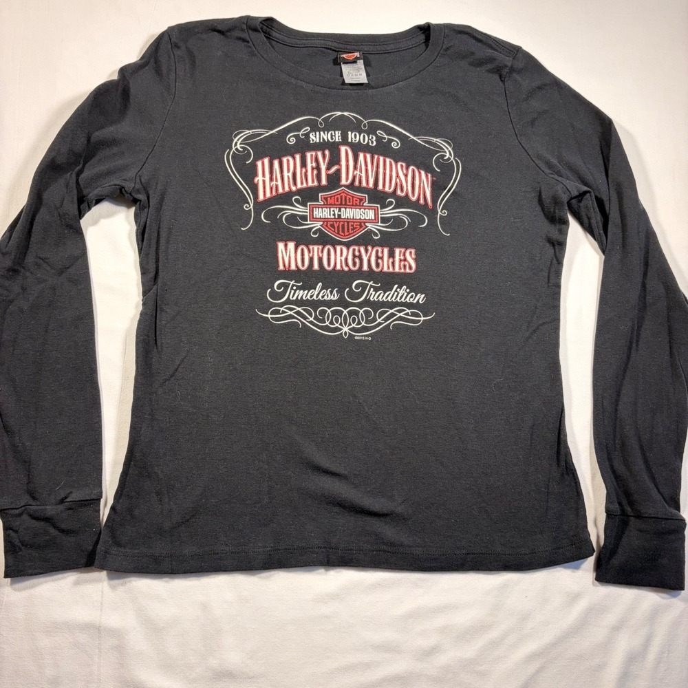 Harley-Davidson Women Black Long Sleeve Hoodie Thumbholes XL North Carolina